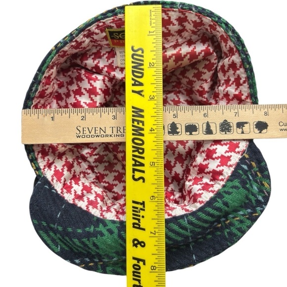 Vintage Scala Pronto Womens Tartan Plaid Newsboy Cabbie Hat Wool Blend One Size - Picture 2 of 11
